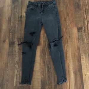 distressed black jeans